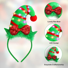 Farochy Christmas LED headband soft-material closeup ensures comfortable wear