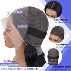 FASCARA glueless cap with elastic band and four combs secures comfortable fit