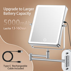 FASCINATE 5000mAh mirror 1X view enables even makeup application.
