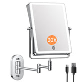 FASCINATE 5000mAh wall-mounted mirror front view shows a wide rectangular surface for full-face makeup.
