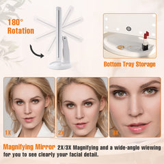 FASCINATE vanity mirror with 21 LED lights for true color makeup in any light.