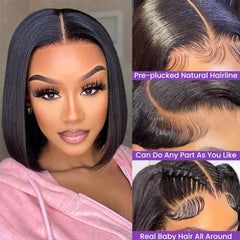 FATIAO 13x6 lace-front bob wig showing seamless parting and versatile styling