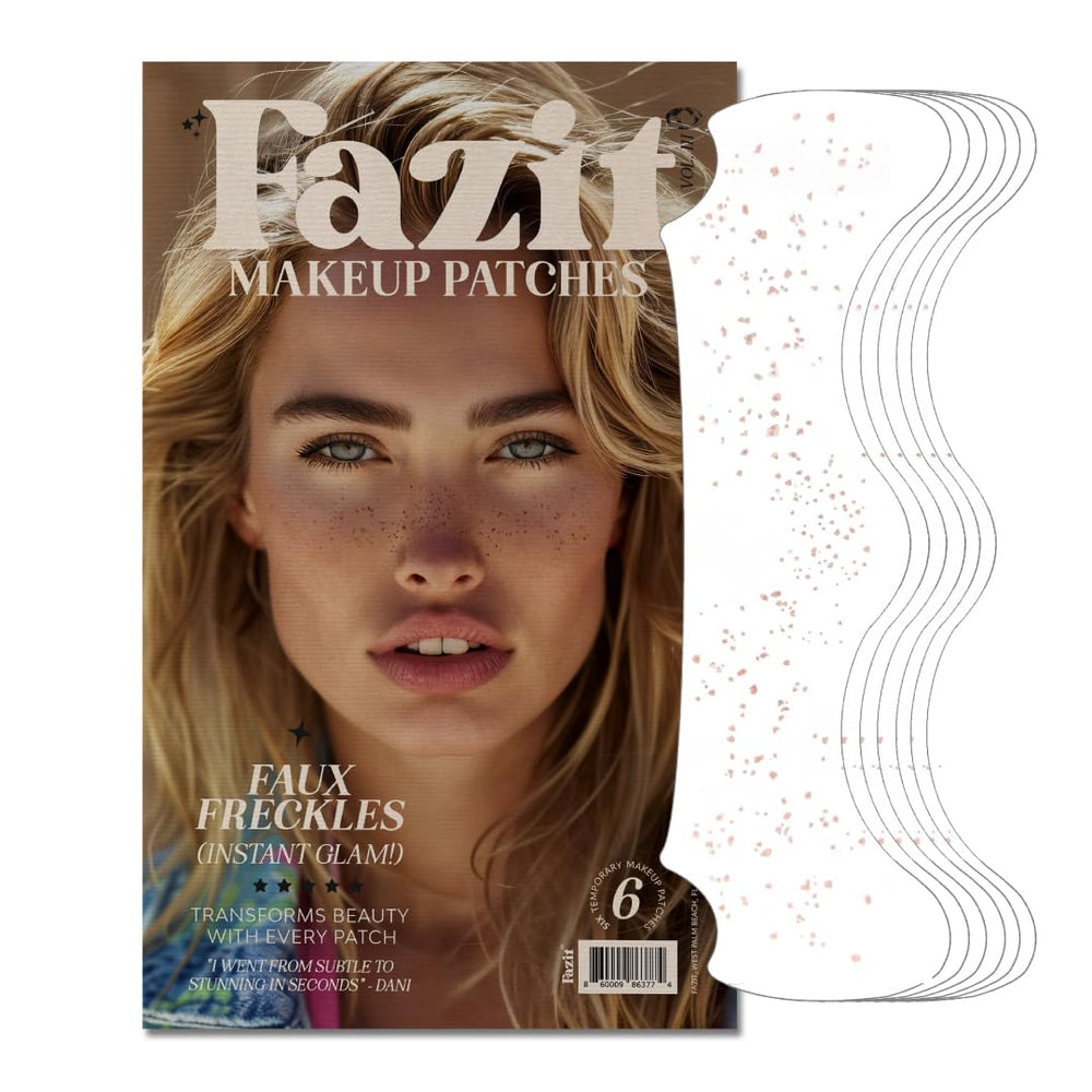 Fazit makeup patches faux freckles closeup with natural glitter for daily wear