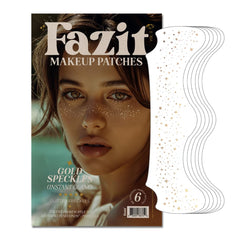 Fazit makeup patches gold speckles packaging—easy on-the-go sparkle for quick glam
