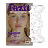 Fazit Makeup Patches purple speckles closeup for vibrant facial accents and party sparkle