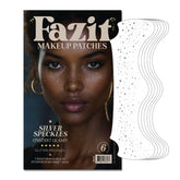 Fazit Makeup Patches Silver Speckles closeup shows shimmering speckles for radiant, party-ready skin