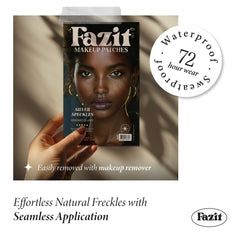Fazit Makeup Patches close-up side view highlights flexible, skin-friendly glitter speckles