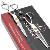 Fcoget professional barber scissors blade close-up for ultra-smooth cuts