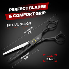 Fcoget thinning shears 31-tooth blades enable seamless layer blending in haircuts.