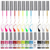 Fcozpjk Nail Art Liner Kit 12 colors in 8ml bottles for at home nail art.