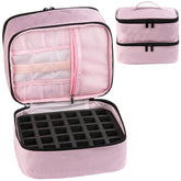 Fcozpjk Nail Polish Organizer Case front view keeps bottles neatly arranged for quick access.