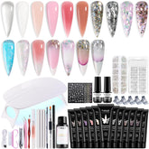 Fcozpjk poly nail gel kit starter set for at-home professional extensions.