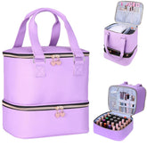 FCQQYWZ nail polish case front view shows compact organization for on-the-go manicures.