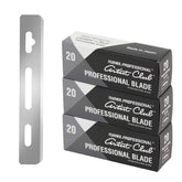 Feather Artist Club blades platinum-edge close-up for ultra-precise shaving