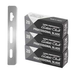 Feather Artist Club blades platinum-edge close-up for ultra-precise shaving