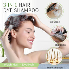 Fedulili Hair Dye Shampoo application rub shows easy at-home color and even coverage.
