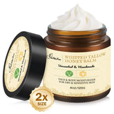 FeeMeFee beef tallow face moisturizer whipped texture enables smooth application.