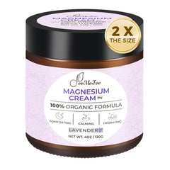 FeeMeFee magnesium lotion bottle demonstrates fast absorption for a calm, restful night routine