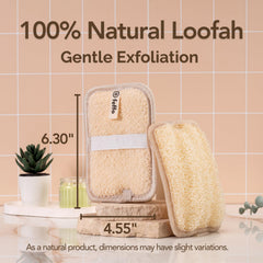 Feffo loofah sponge with secure hand strap prevents slipping during scrubs.