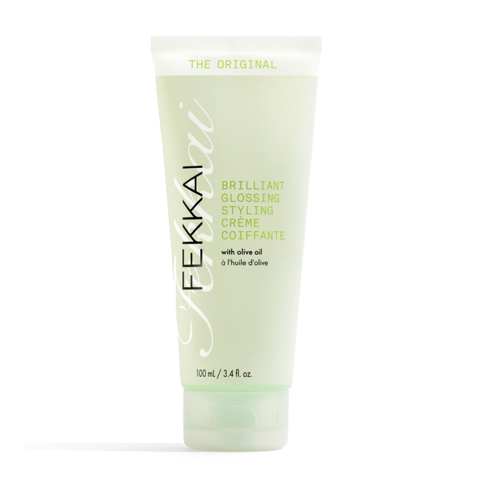 Fekkai Original Brilliant Glossing Styling Creme bottle boosts shine and defines curls.