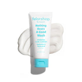 Felor by Maryam Hydrating Facial Cleanser bottle pouring for easy daily cleansing.