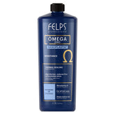 Felps Professional Omega bottle close-up showing a formaldehyde-free smoothing formula.