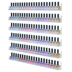 FEMELI 24 inch nail polish wall rack with six shelves enables organized color display.