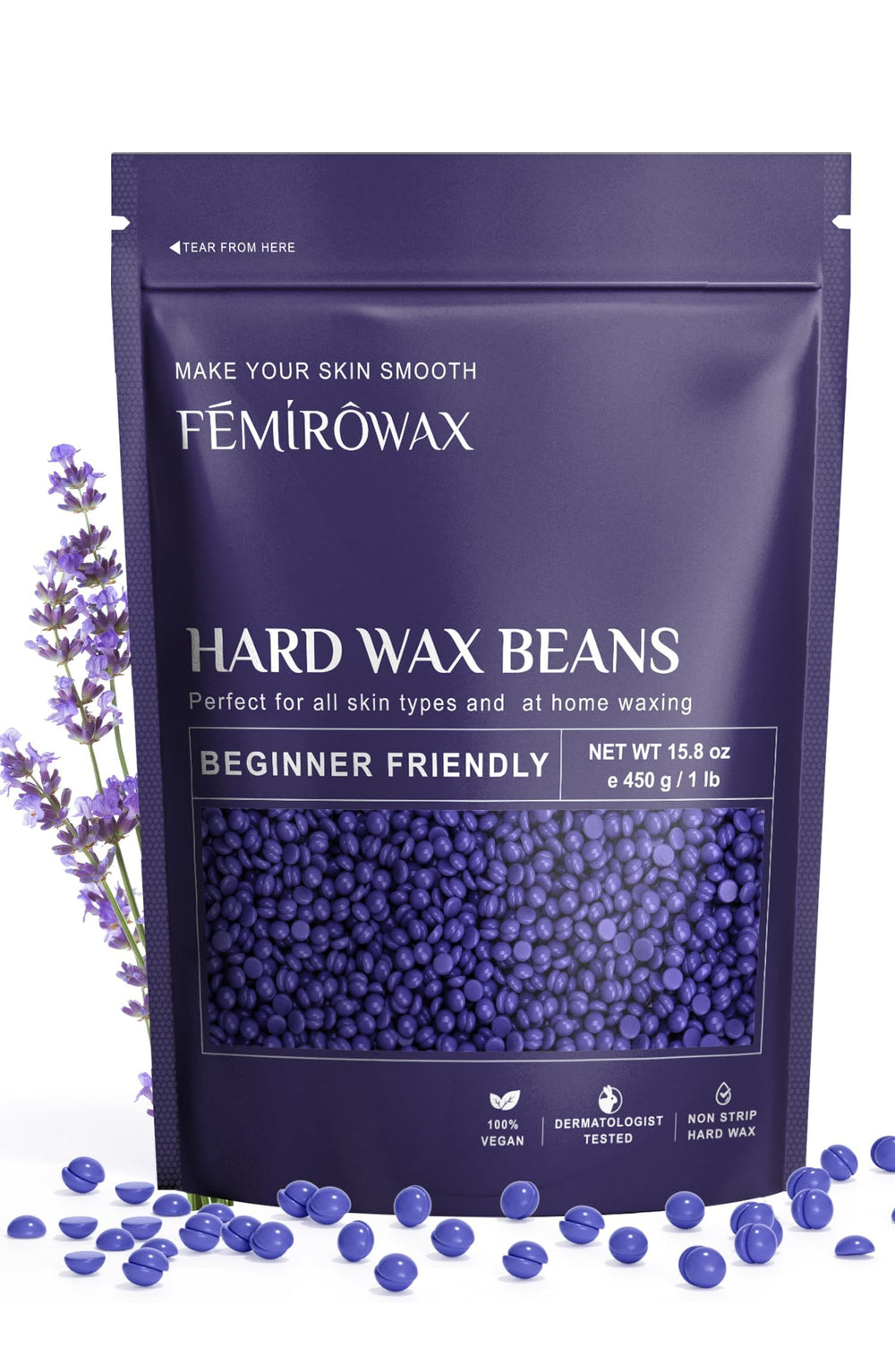 FEMIROWAX wax beads pack closeup for smooth removal
