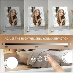 FENCHILIN vanity mirror with lights 360 rotation enables quick angle adjustments.