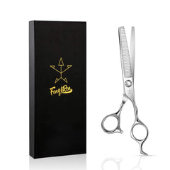 Fengliren thinning scissors blade close-up reveals razor-sharp edge for precise thinning during styling.