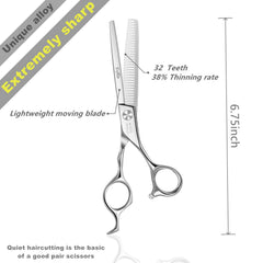 Fengliren thinning scissors ergonomic handle focuses on comfortable grip for long sessions.