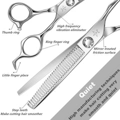 Fengliren thinning scissors in-salon use showcases professional-grade performance for stylists.