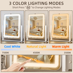 FENNIO desk mirror with aluminum frame offers durable daily use
