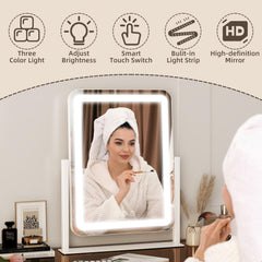 FENNIO makeup mirror smart touch controls adjust brightness and color