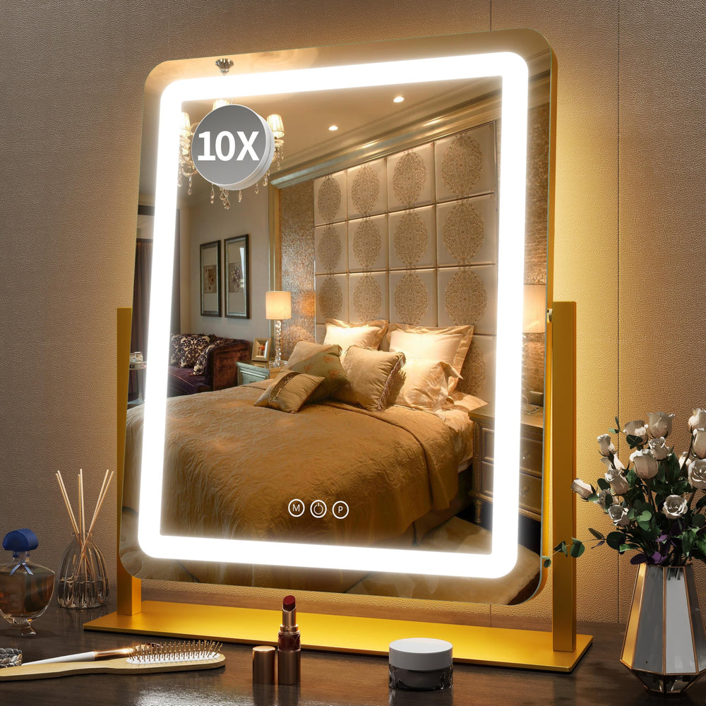 FENNIO vanity mirror 22-inch front view with LED lighting for precise makeup application