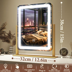 FENNIO vanity mirror LED side angle demonstrating adjustable tilt for precise angles