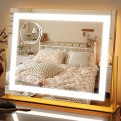 FENNIO vanity mirror with lights, 22x18 inch surface for precise makeup application
