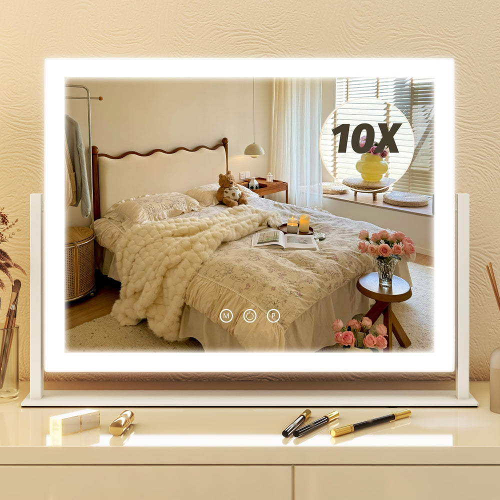 FENNIO Vanity Mirror with Lights front view for clear makeup application and lighting accuracy