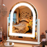 FENNIO vanity mirror with lights front view highlights bright LEDs for precise, even makeup application