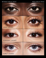 Fenty Beauty Hella Thicc Mascara Deluxe Sample soft matte finish on lashes