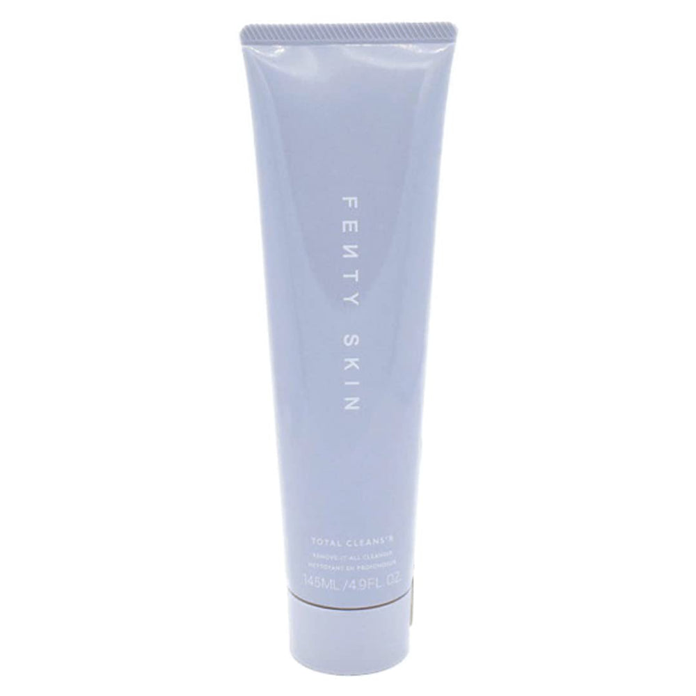 Fenty Skin Total Clean'r bottle closeup showing gentle two-in-one cleanse for makeup removal