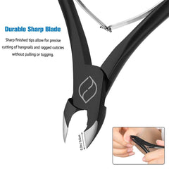 FERYES cuticle cutters blackened coating highlighting rust resistance.