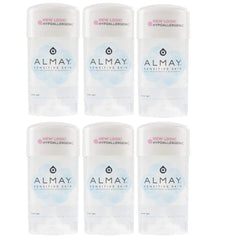 FF Almay Sensitive Skin clear gel fragrance-free bottle closeup, gentle underarm protection.