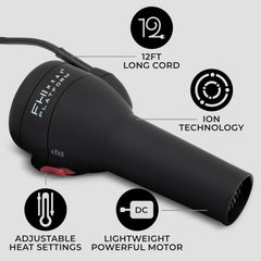 FHI Heat diffuser attachment curling definition with even airflow for defined texture.