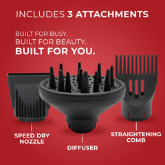 FHI Heat straightening comb attachment delivers sleek, polished results with controlled heat.