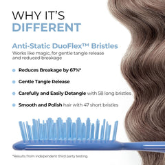 FHI Heat UNbrush 105 dual-length bristles help release tangles without snagging.