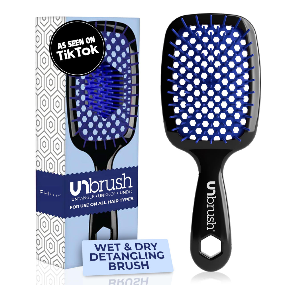 FHI Heat UNbrush detailed bristle closeup showing anti-static DuoFlex performance for gentle detangling