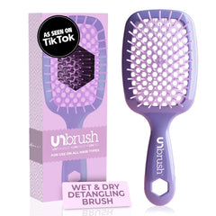 FHI Heat UNbrush detangling brush, wet and dry use promotes pain-free detangling.