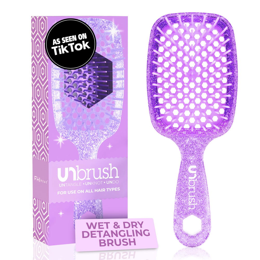 FHI Heat UNbrush close-up shows DuoFlex bristles for gentle detangling