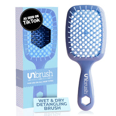 FHI Heat UNbrush iris dark blue handle offers lightweight, comfortable detangling for everyday brushing.